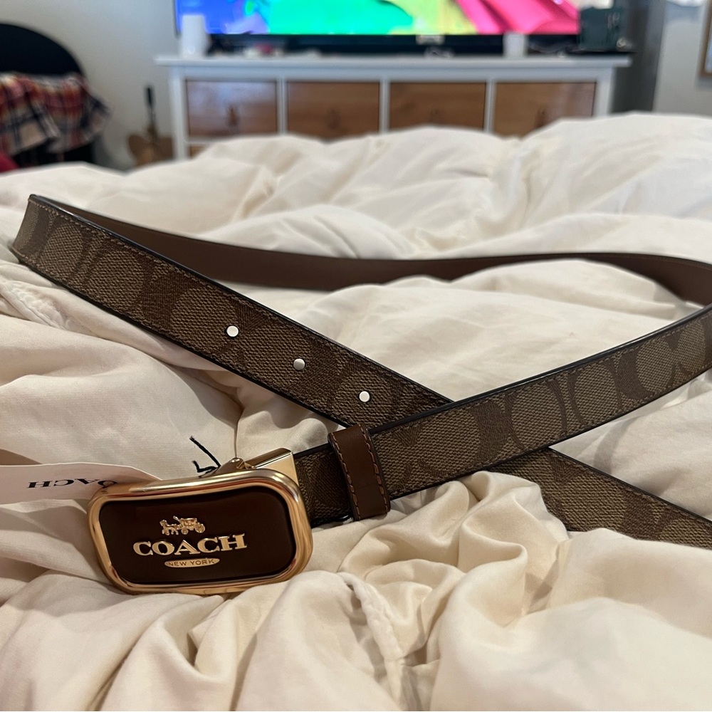 Coach Brown Belt with Gold Buckle